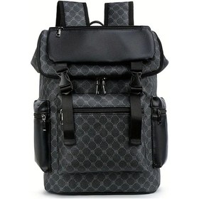 Resim Sunshine011 Siyah Moda Unisex Geniş Kapasiteli Hafif Pu Sırt Çantası Çoklu Bölmeli Ayarlanabilir Askılar Tablet Cebi Seyahat Okul Outdoor - Siyah 