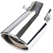 Resim Synodicmonth Araba Paslanmaz Çelik Parlak Gümüş Kavisli Egzoz Kuyruk Boğaz Yuvarlak Boru Evrensel Araba Aksesuarlarına Uyar 