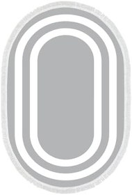 Resim Eko Trend Djt Banyo Paspası Yıkanabilir Kaymaz Taban 2229m Oval Bordürlü 2229M-Trend-Banyo-Oval, Gri-Beyaz, 80 x 120 