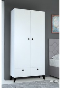 Resim Atlanta 2çekmeceli Genç Odası Dolabı Beyaz 