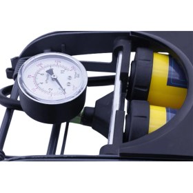 Resim Badem10 Ayak Tipi Hava Pompası Göstergeli Kilitli Çiftli Hava Depolu Teker Araç Bisiklet Top Pompası 