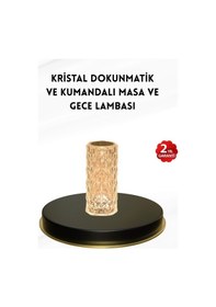 Resim Buğz Kristal Tasarımlı Rgb Led Gece Lambası Kumandalı, Renk Değiştiren Dekoratif Işık Diğer 