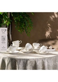 Resim Emsan Laren 90 Ml 6'lı Kahve Fincan Takımı Beyaz 