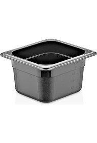 Resim Gastroplast Gn 1/6-100 mm Gastronom Küvet, Polikarbon, Siyah 