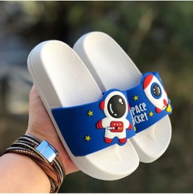 Resim Pandalina Erkek Çocuk havuz plaj terlik astronot roket figürlü kaydırmaz taban hafif terlik 