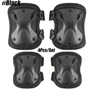Resim 4 adet Ergonomik Diz ve Dirsek Pedleri Bisiklet, Kaykay, Açık Hava Sporları için - Ayarlanabilir Kayışlarla Nefes Alabilen File, Siyah, Bisiklet Aksesuarları, Ayarlanabilir Konfor, Kumaş Kumaş 