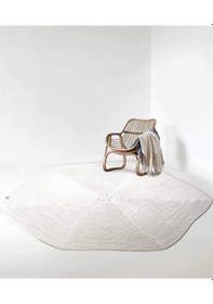 Resim Koza Halı Boulder El Örmesi Altıgen Beyaz Pamuklu Yıkanabilir Halı Kilim Ba Beyaz 