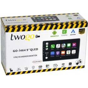 Resim Twogo Go-i464 Android Monitör 9 İnç Qled Hd Dokunmatik Ekran Carplay, 4gb+64gb, 60wx4, Bt 10.1" 