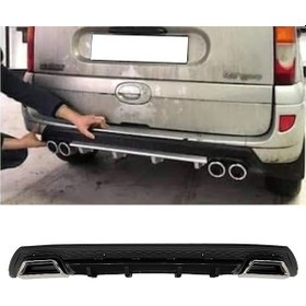 Resim Renault Kangoo Siyah Difüzör Çiftli Kare Egzoz Görünümlü D Tip Difizör 
