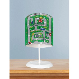 Resim Mekta Home Bebek ve Çocuk Odası Şehir ve Yol Desenli Yeşil Abajur 