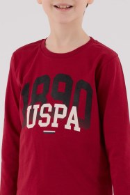 Resim U.s. Polo Assn. Erkek Çocuk Uzun Kol Pijama Takım Bordo-1776 Bordo 