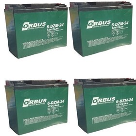 Resim Orbus 12V 24 Amper (Dik) Elektrikli Bisiklet Aküsü 4'lü Paket - Üretim Yılı: 2024 