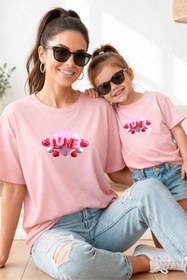 Resim genosha Anne Kız 100% Pamuk T-shirt Mama Mini Mother Daughter TEKLİ FİYAT 