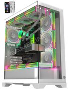 Resim Gameline Artıst 7x Argb Kumandalı Fan Usb 3.0 E-atx Gaming Bilgisayar Kasası Beyaz 
