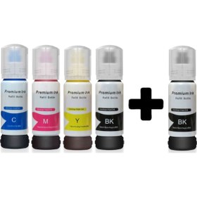 Resim Epson Ecotank L6190 101 103 Uyumlu Mürekkep Seti 5x70ml + Extra Siyah 