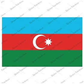 Resim Azerbaycan Bayrağı Sticker 00702 