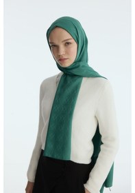 Resim Mirsoy Scarf İpeksi Jakar Şal Kırlangıç Desen Benetton Yeşili 