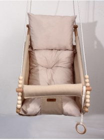 Resim ConconBebe Ahşap Vizon Renk Bebek Çocuk Hamak 