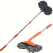 Resim 119.38cm Uzatılabilir Alüminyum Alaşımlı Saplı Mikrofiber Araba Yıkama Fırçası - Uzun Saplı Toz Alma Fırçası ile Otomatik Temizlik Mopu, Karavan & Araç Bakım Aksesuarları 