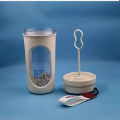 Resim Meridiangoods Beyaz Tek Dokunuşla Otomatik Karıştırmalı Termal Shaker Cup Seyahat Spor Ofis 
