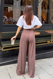 Resim Mogi Butik Premium Modal Kumaş Pileli Şalvar Pantolon 3151 