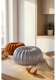 Resim Emsan Stone Döküm Kek Kalıbı Gri 23 Cm Antrasit 