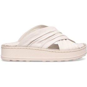 Resim Mammamia D25yt-1430 Kadın Hakiki Deri Düz Terlik Krem Krem 