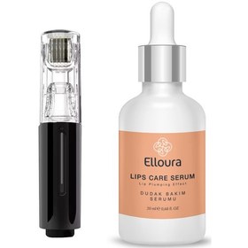 Resim Elloura Dolgunlaştırıcı Dudak Bakım Serumu 20 ML + Aqua Dermaroller 