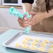 Resim Yeniden Kullanılabilir TPU Silikon Pasta Torbası, Kek, Kurabiye, Krem, Noel Tatil Malzemeleri için Plastik Pişirme Dekorasyon Aracı, Renkli Baskılı Desenler 