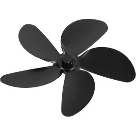 Resim Geeroyoo Alüminyum Çelik Odun Sobası Fan Bladesi - Siyah 5 Yapraklı Isı Dağıtıcı Aksesuar Odun, Gaz, Pellet Sobaları İçin 