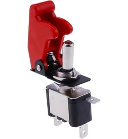 Resim Otomatik Araba Tekne Kamyonu Aydınlatılmış Led Güvenlik Uçakla Geçiş Anahtarı Flip Yukarı Kapak Koruma 12v20a Koyu Kırmızı 