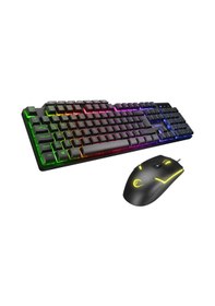 Resim Rampage KM-9858 Jazzy RGB Backlight Makro Tuşlu Oyuncu Klavye + Mouse Set 