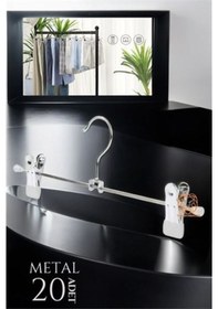 Resim Metal Etek Pantolon Askısı - Mandallı Etek Askısı Pantolon Askısı 20 Adet Altın - Kırmızı 