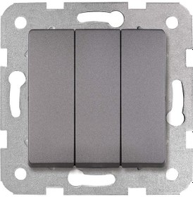 Resim Viko Linnera Life Granit Grisi Üçlü Anahtar Çerçevesiz 90442068 