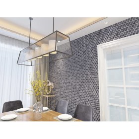 Resim Tuqco 1’’ Hexagon Gümüş Eskitme Mermer Mozaik 