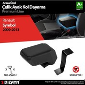 Resim S-Dizayn Renault Symbol 2009-2013 Kol Dayama Kolçak Çelik Ayaklı ABS Siyah 