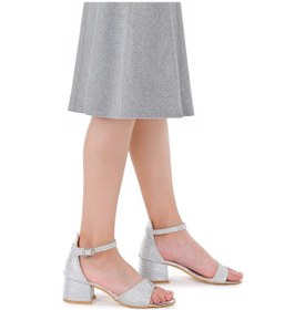 Resim Kiko Kids Elos Günlük Kız Çocuk 4 Cm Topuklu Sandalet Ayakkabı Gümüş Gümüş 