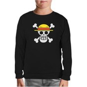Resim One Piece - Logo Siyah Çocuk Sweatshirt 