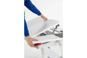 Resim Creo Mobili Eğim Verilebilir Mimarlık Çizim Masası + Sandalye + Keson + Tabure - Ekru/Mavi - Sirius Premium 