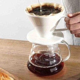 Resim Epinox Seramik Dripper Kahve Demleme Beyaz Fsb-2 