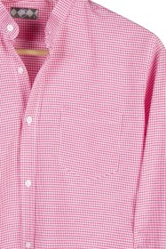 Resim Erkek Pembe Cepli Ekoseli Hakim Yaka Uzun Kollu Gömlek Pembe 