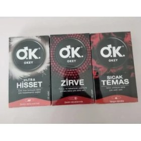 Resim Okey Prezervatif Ultra Hisset 10 Lu + Zirve 10 Lu + Sıcak Temas 10 Lu 