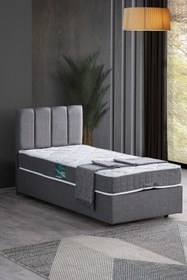 Resim Setay Defne Tek Kişilik Baza Başlık Comfort Yatak Seti, Gri 