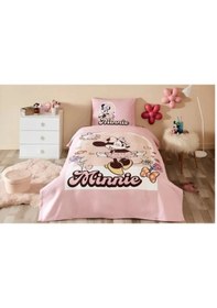 Resim Özdilek Disney Lisanslı Minne Garden Pembe Tek Kişilik %100 Pamuk Lastik Çarşaflı Nevresim Takımı Pembe 