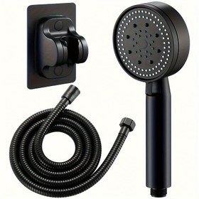 Resim Lüks 5 Modlu Ayarlanabilir El Duşu - Basınç Yükseltme, Yüksek Eğik Spreyli Duvara Monte Tasarım, Ergonomik Hortum ve Dayanıklı Plastik ile Geliştirilmiş Banyo Deneyimi, Taşınabilir Duş Başlığı, Rahat Tutma Kolu 