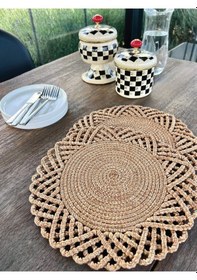 Resim 2'li Set Hasır Görünümlü Amerikan Servis-leke Tutmaz Natural 33 Cm Natural 