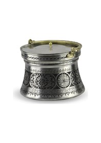 Resim Işlemeli Eskitme Kalaylı Yoğurt Bakır Bakraç 5 L 