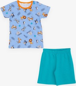 Resim Breeze Girls & Boys Erkek Bebek Pijama Takımı Hayvanlar Alemi Temalı 9 Ay-3 Yaş, Mavi-mavi Mavi 