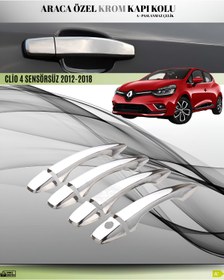 Resim ACK Dizayn RENAULT CLİO 4 SENSÖRSÜZ ARACA ÖZEL KROM KAPI KOLU PASLANMAZ ÇELİK A+ 