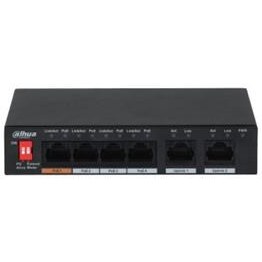 Resim 6port 60w 4port PoE PFS3006-4ET-60-V2 10/100 Yönetilemez Switch 